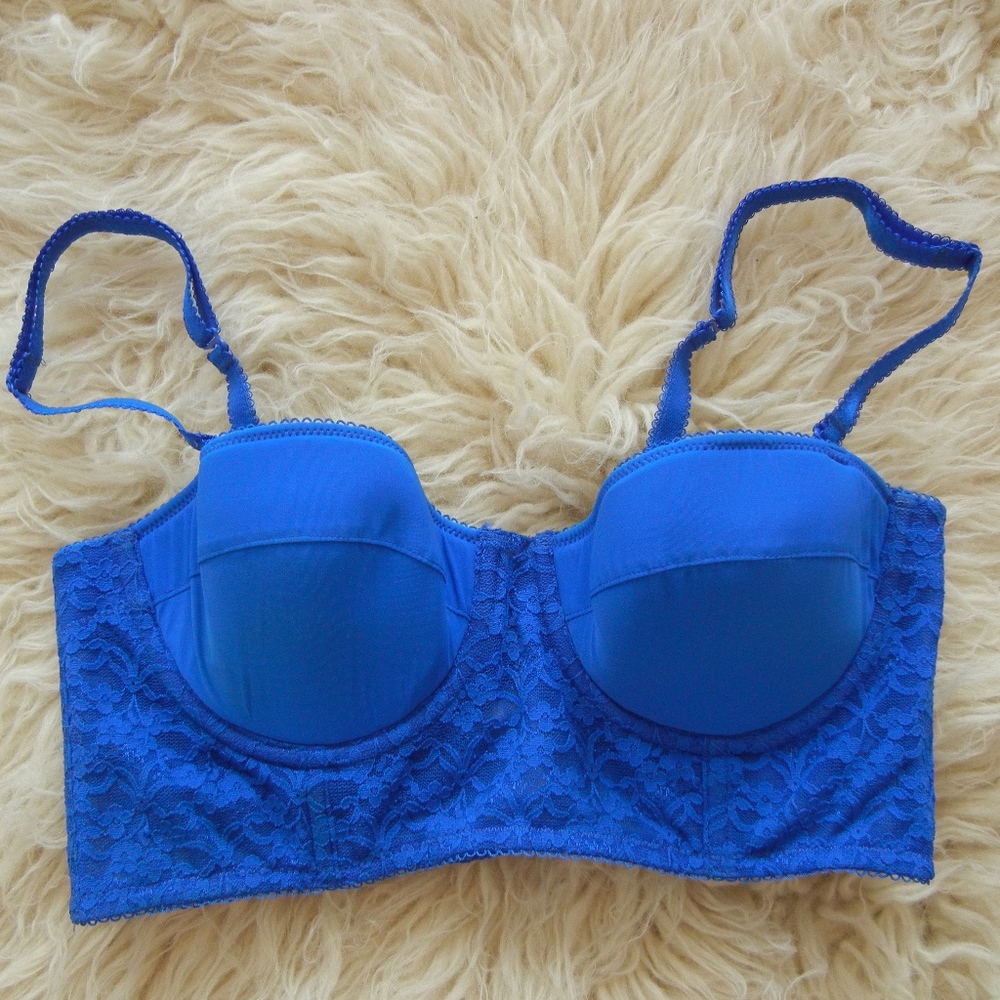 Blue Bustier Crop Top